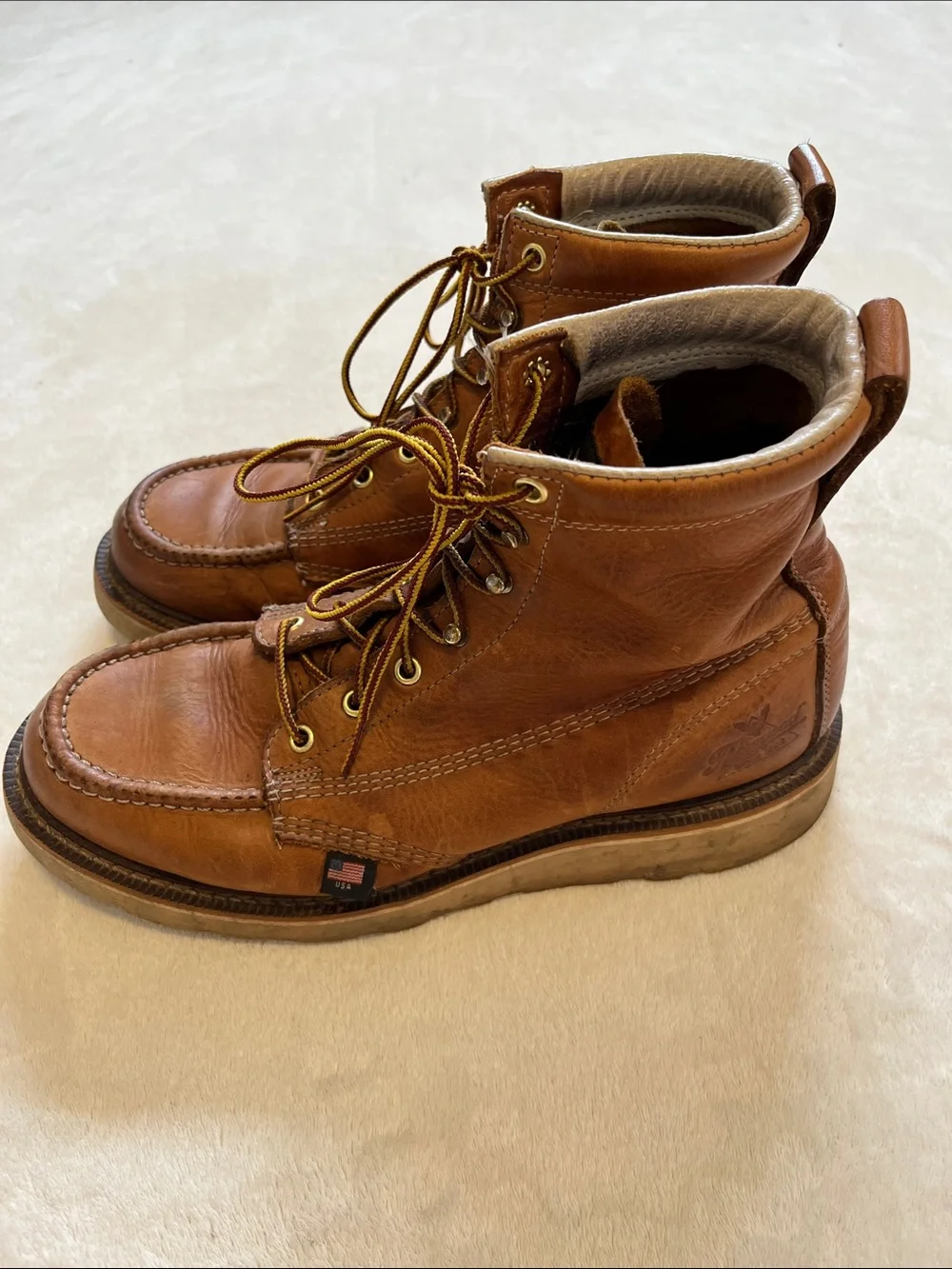 Thorogood | Men's Brown Leather Lace-Up Work Boots 9.5 EE